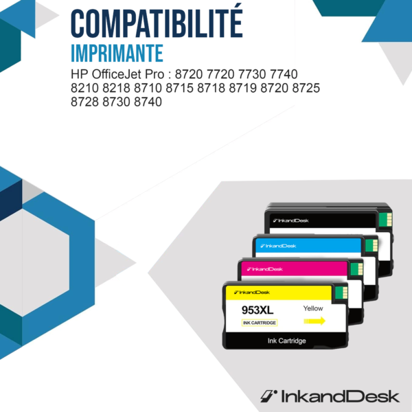 953XL Compatible PACK 4 – COLOR + BLACK – Image 2