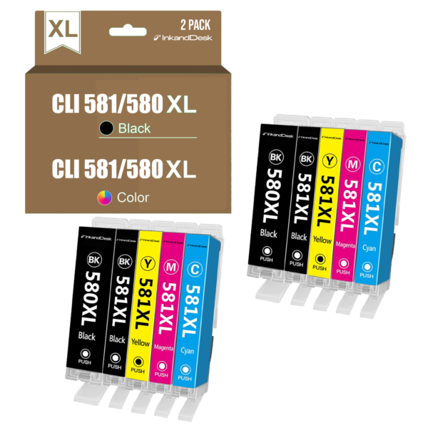 CLI581/580XL Compatible PACK 10 – COLOR + BLACK