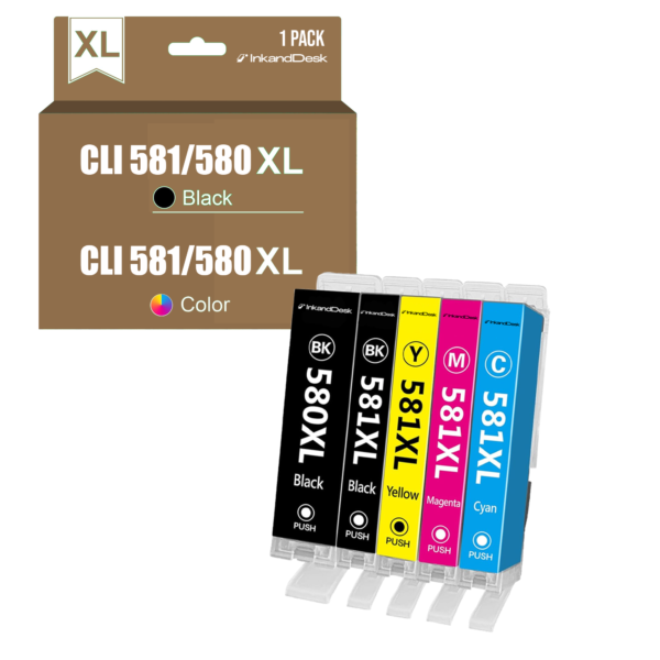 CLI581/580XL Compatible PACK 5 – COLOR + BLACK