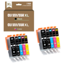 CLI551/550XL Compatible PACK 10 – COLOR + BLACK